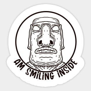 Smiling Moai Lineal Sticker